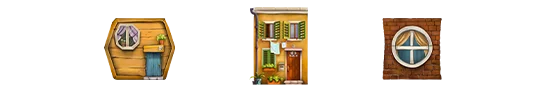 Three Tower Rush building floor types used in the bonus rounds